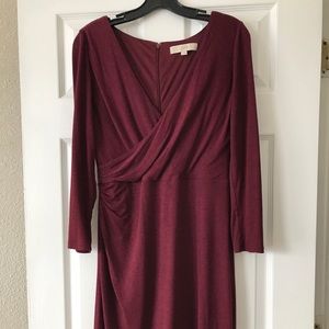 LOFT Mini/Midi Dress // Like New!! // Burgundy